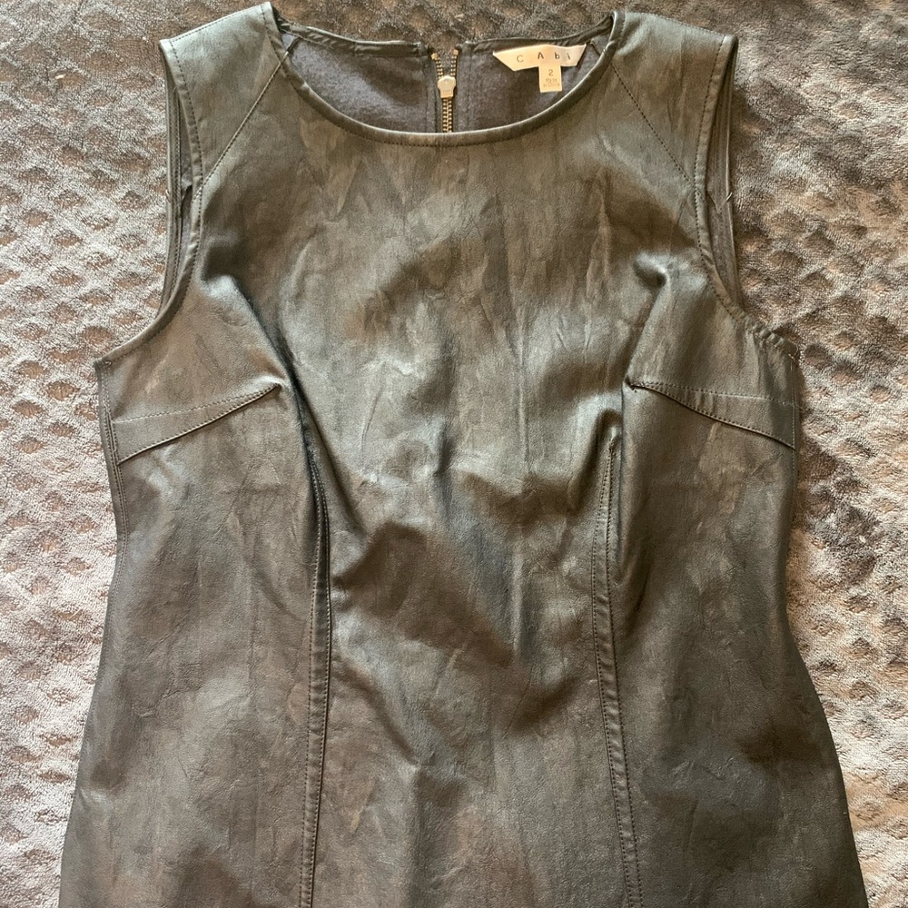 Cabi Faux Leather Sleeveless Top